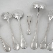 Christofle Albi lot of 7 pieces serving dish salad server cake slice sugar tongs