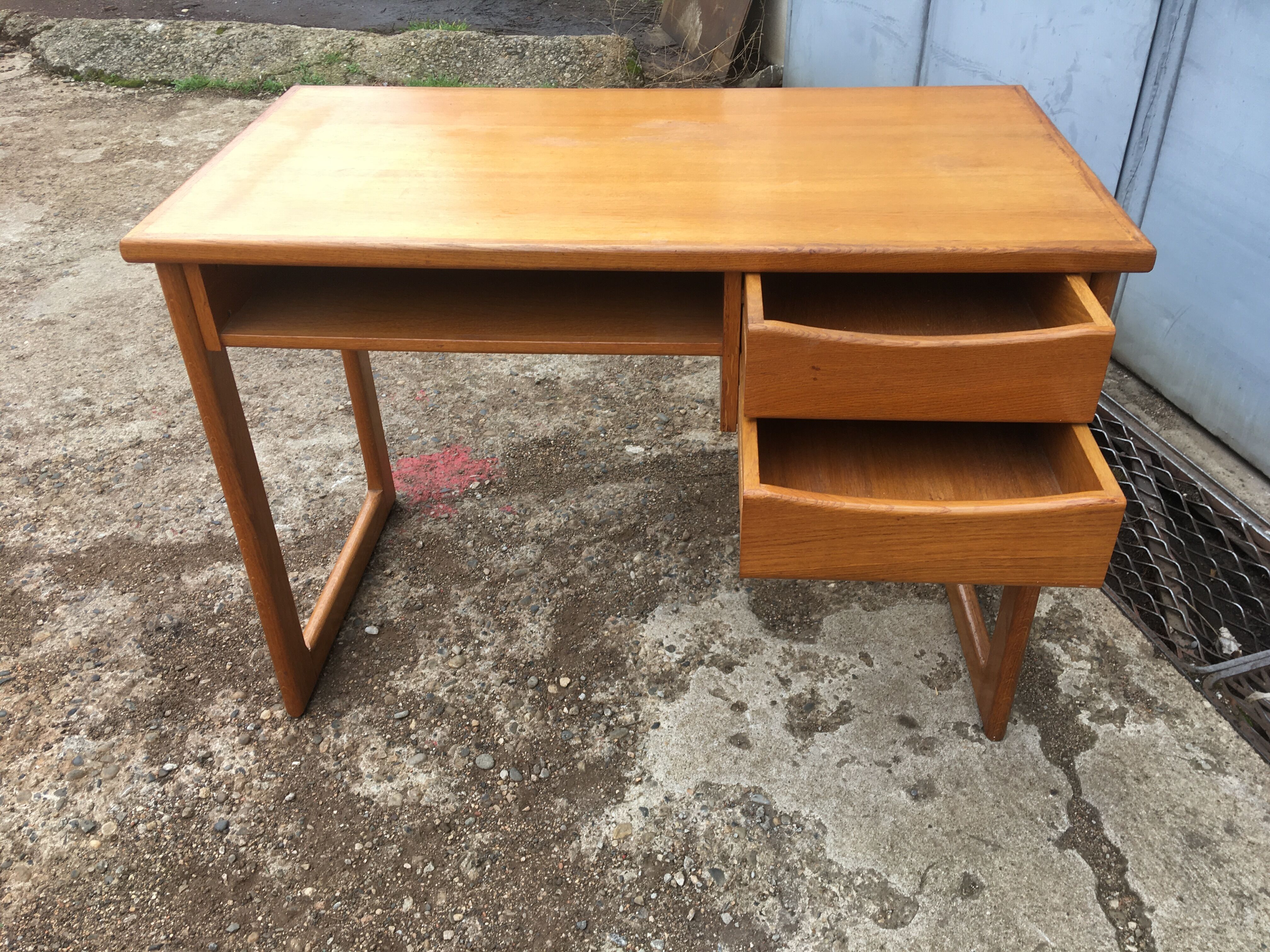 Vintage desk with Scandinavian-style wooden sled feet