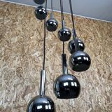 60s 70s Wortmann & Filz cascade lamp ceiling light chrome space age