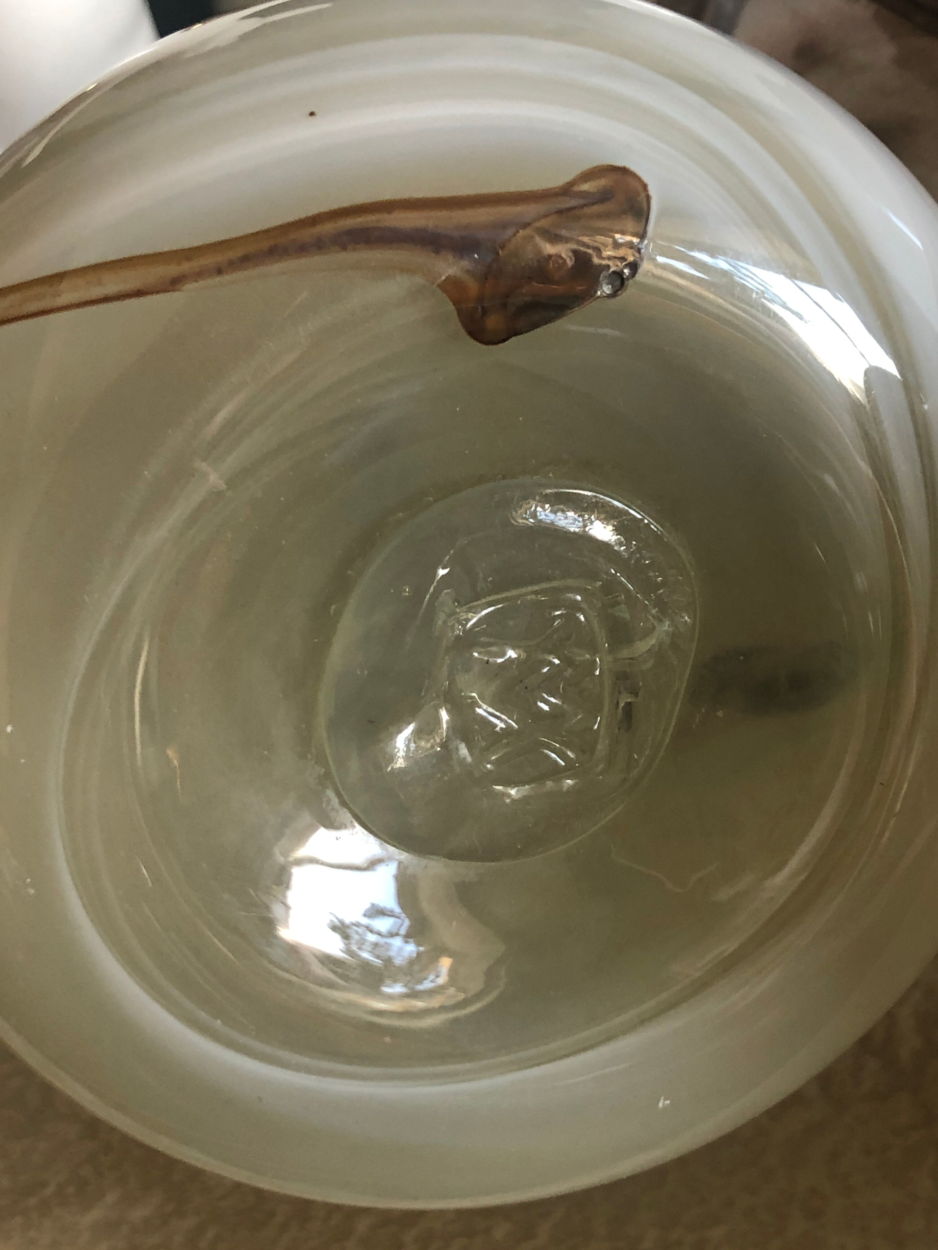 2 vases blown glass signed