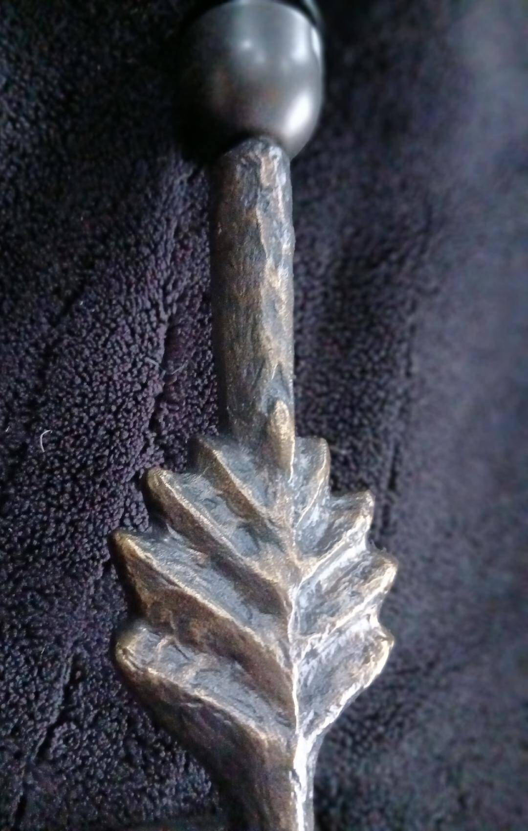 Rare Unique Pair of Bronze Wall Lights with Leaf Design by Lucien Gau Folio