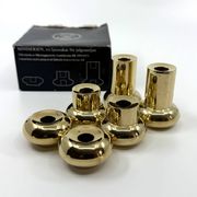 6 small brass candlesticks • Landskrona Mässing • Sweden • Circa 1978