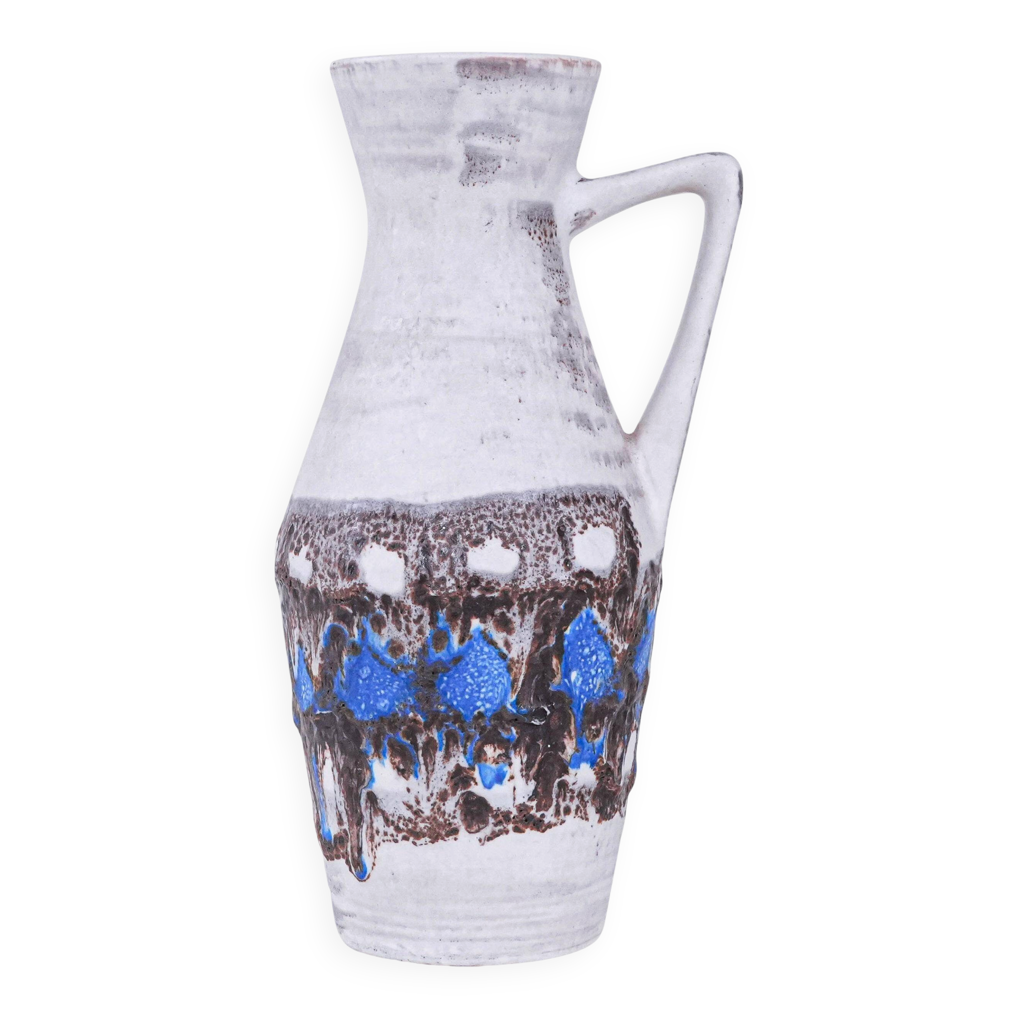 Vase en céramique avec une poignée, design allemand, années 1960, fabriqué en Allemagne de l'Ouest.