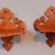 Pair of shelves late nineteenth century in solid walnut style Gothic