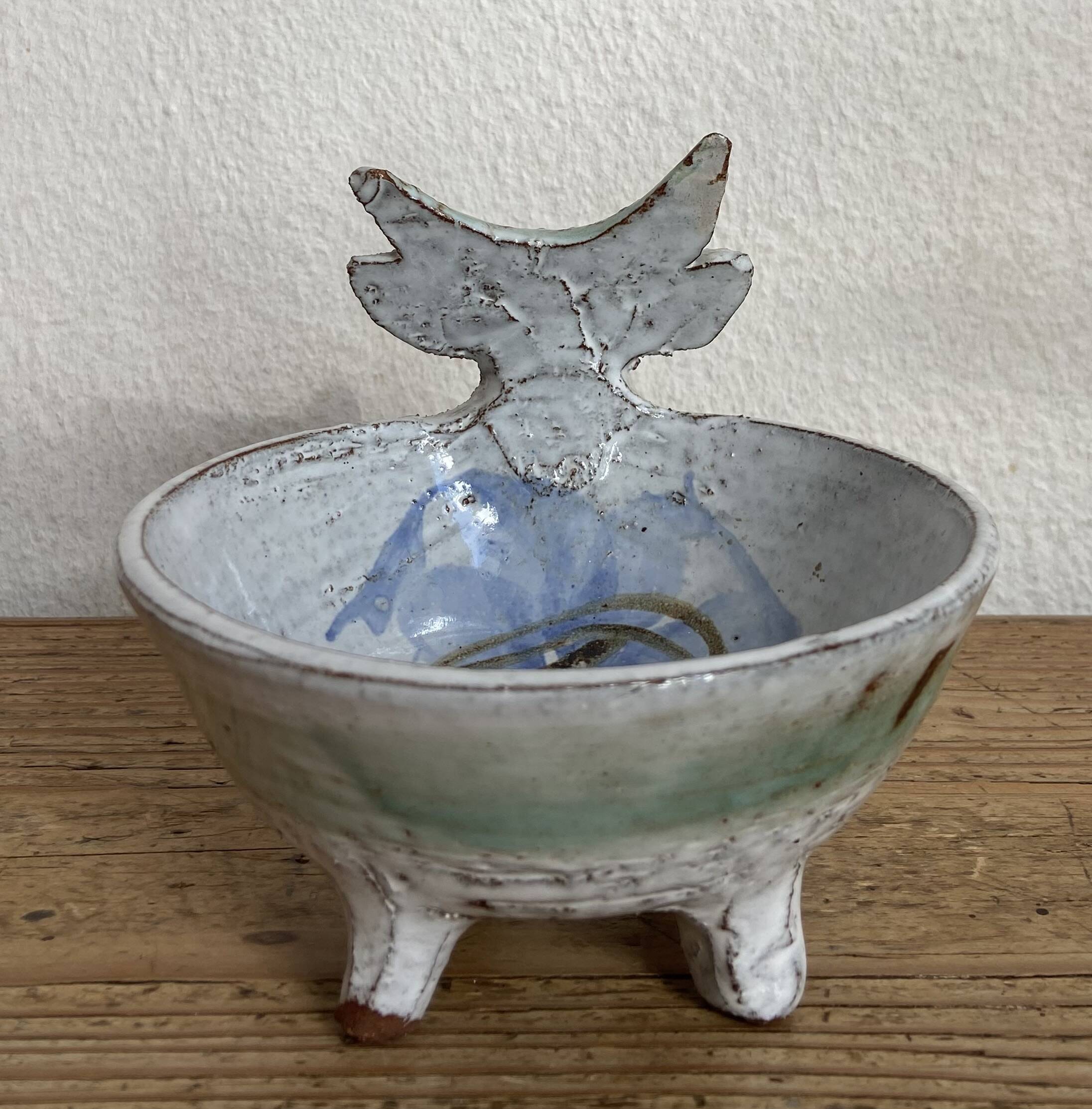 Coupe « taureau » en céramique par Albert Thiry