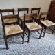 Natural wooden chair, headband backrest, mulched seat