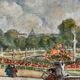 Watercolor painting "The animated Luxembourg garden" Paris in 1952 signed