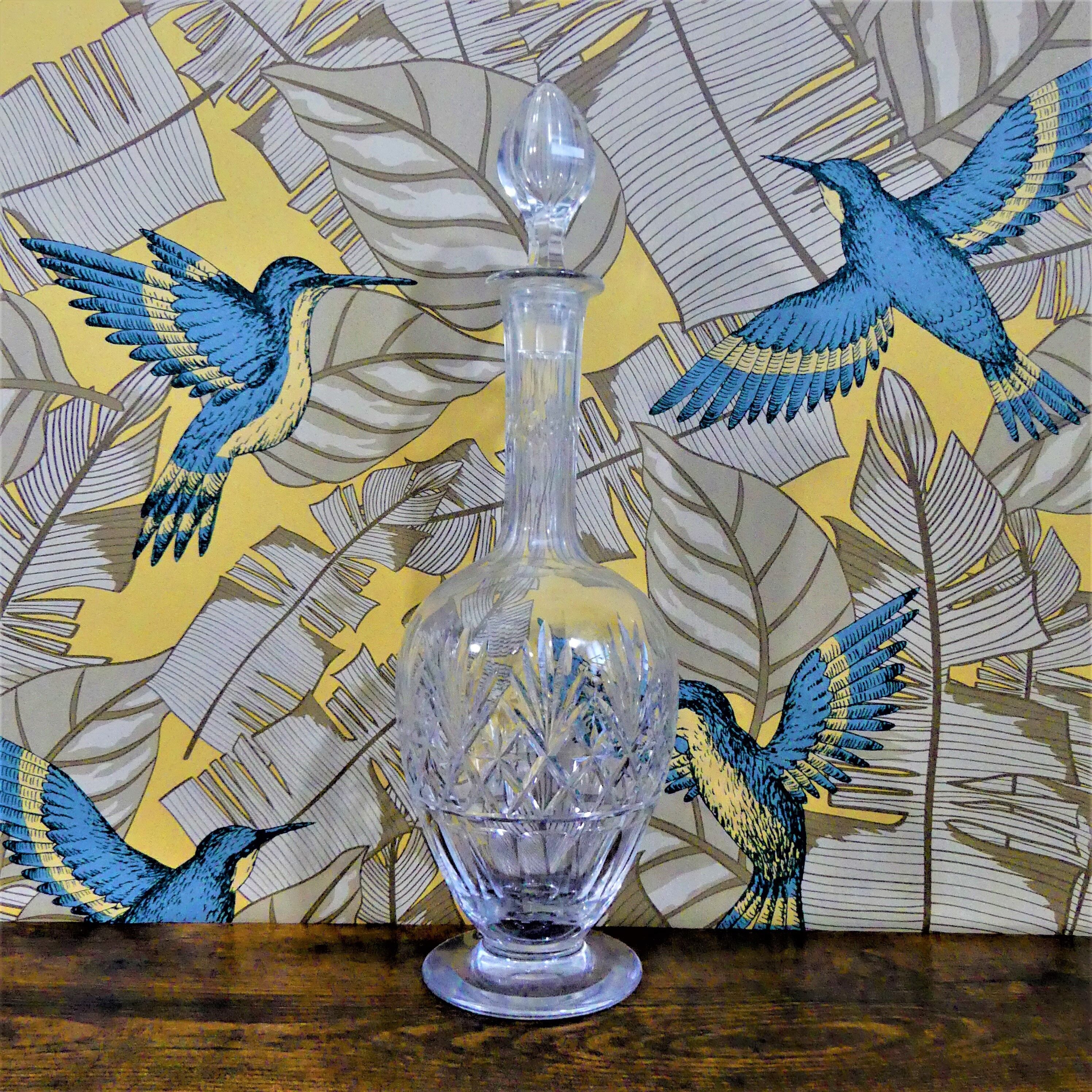 Antique carved crystal decanter - 60