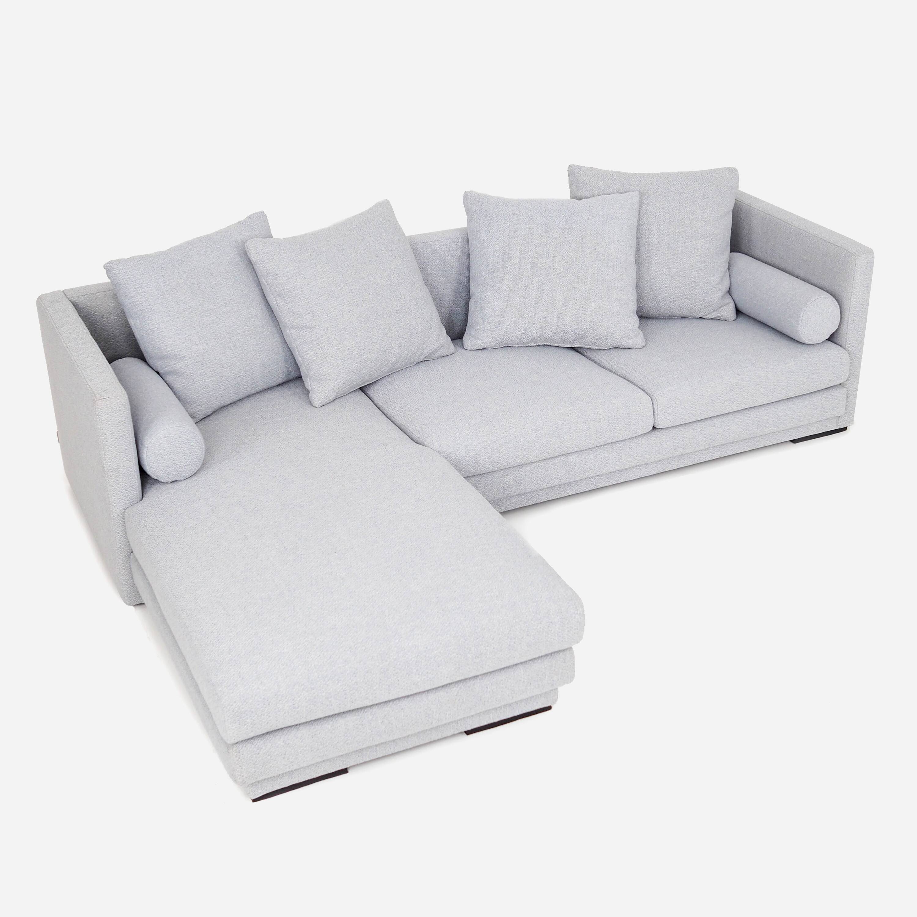 Canapé d'angle MALMO gris souris, design scandinave