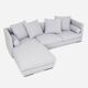 Canapé d'angle MALMO gris souris, design scandinave