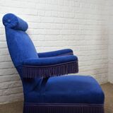 Fauteuil velours bleu