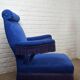 Blue velvet armchair