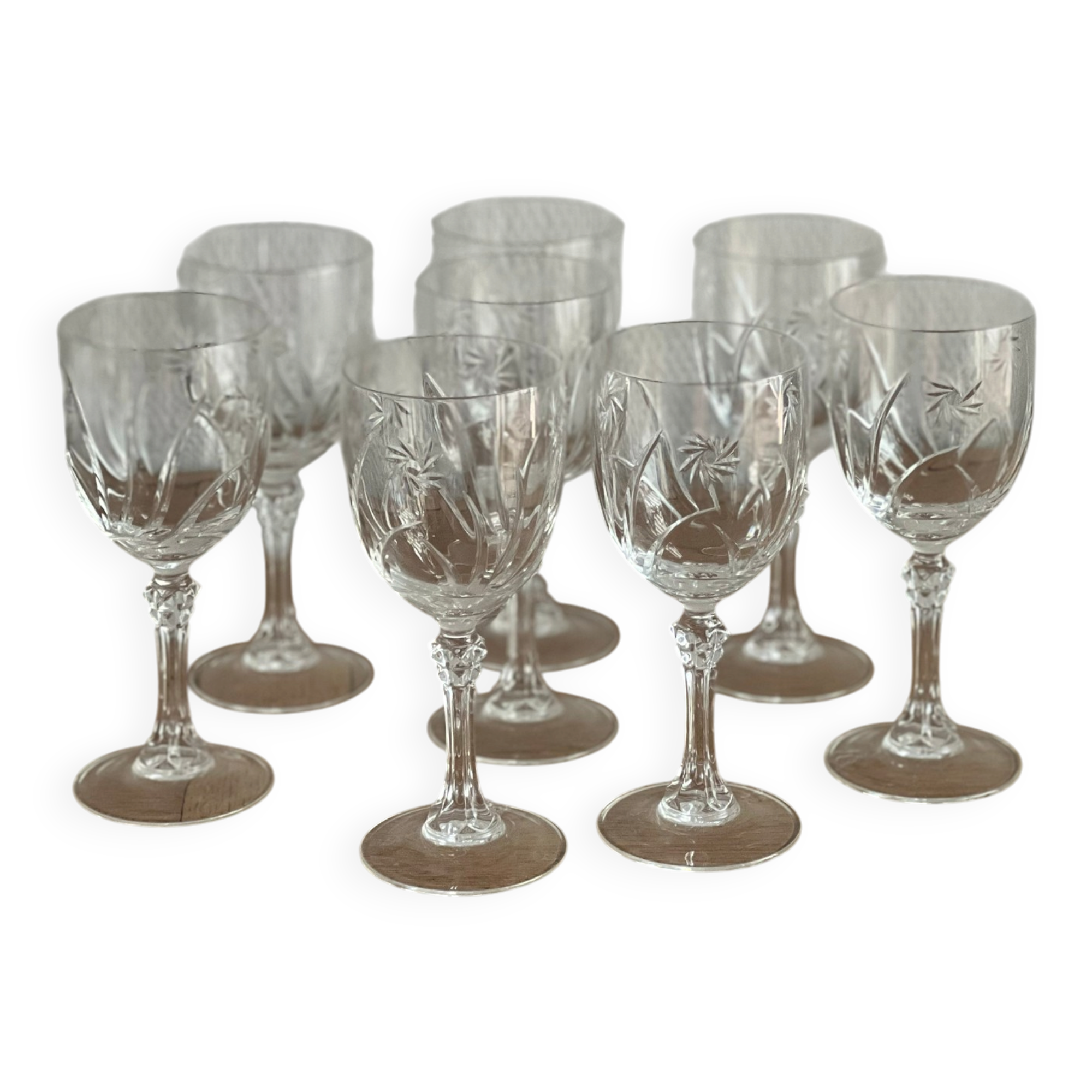 8 crystal stem glasses model Lude