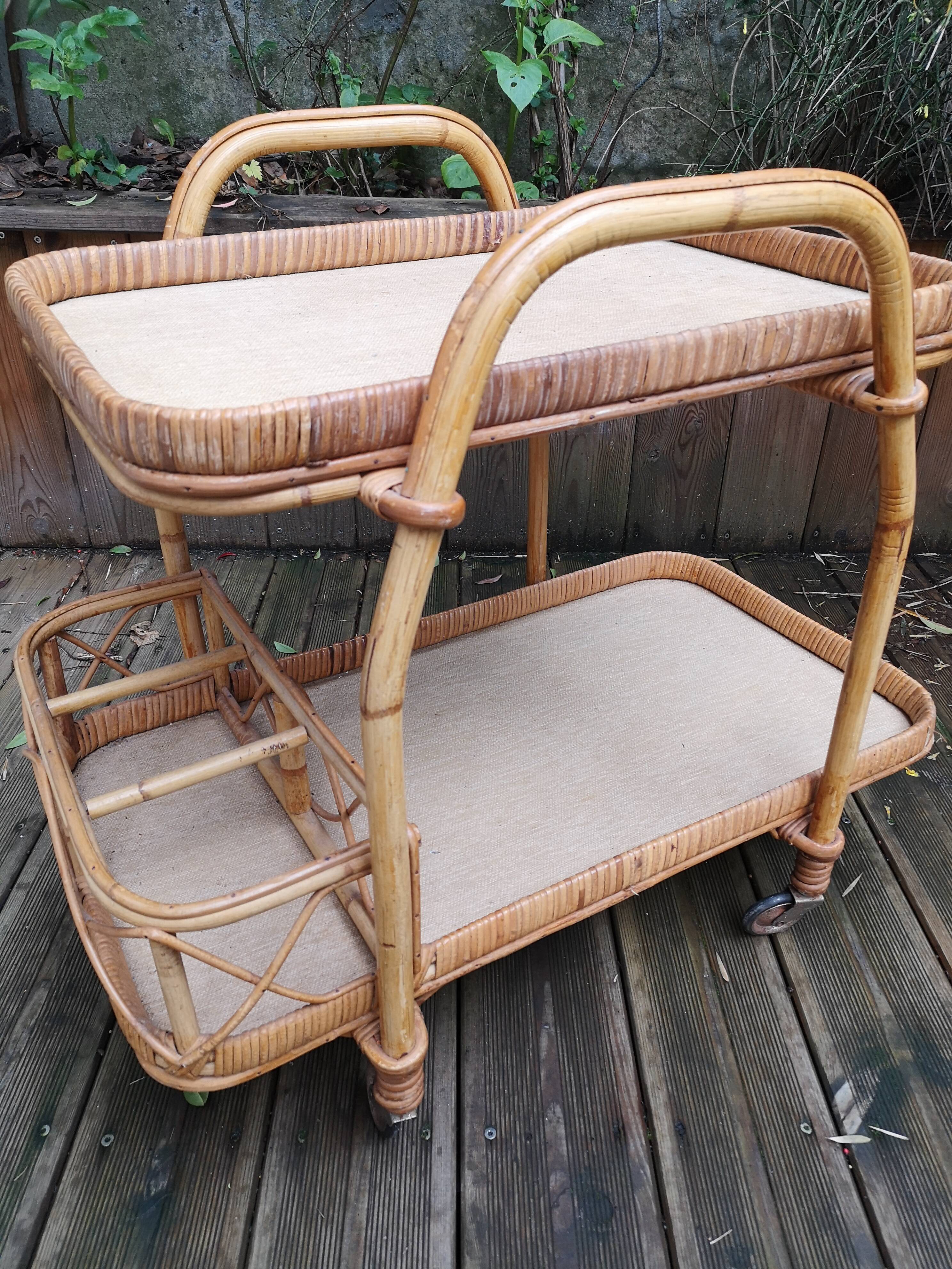 Rattan trolley - circa 1970s