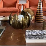 Lampadaire/lampe de table en laiton fleur de lotus, attr. Bottega Gadda, Italie, 1970