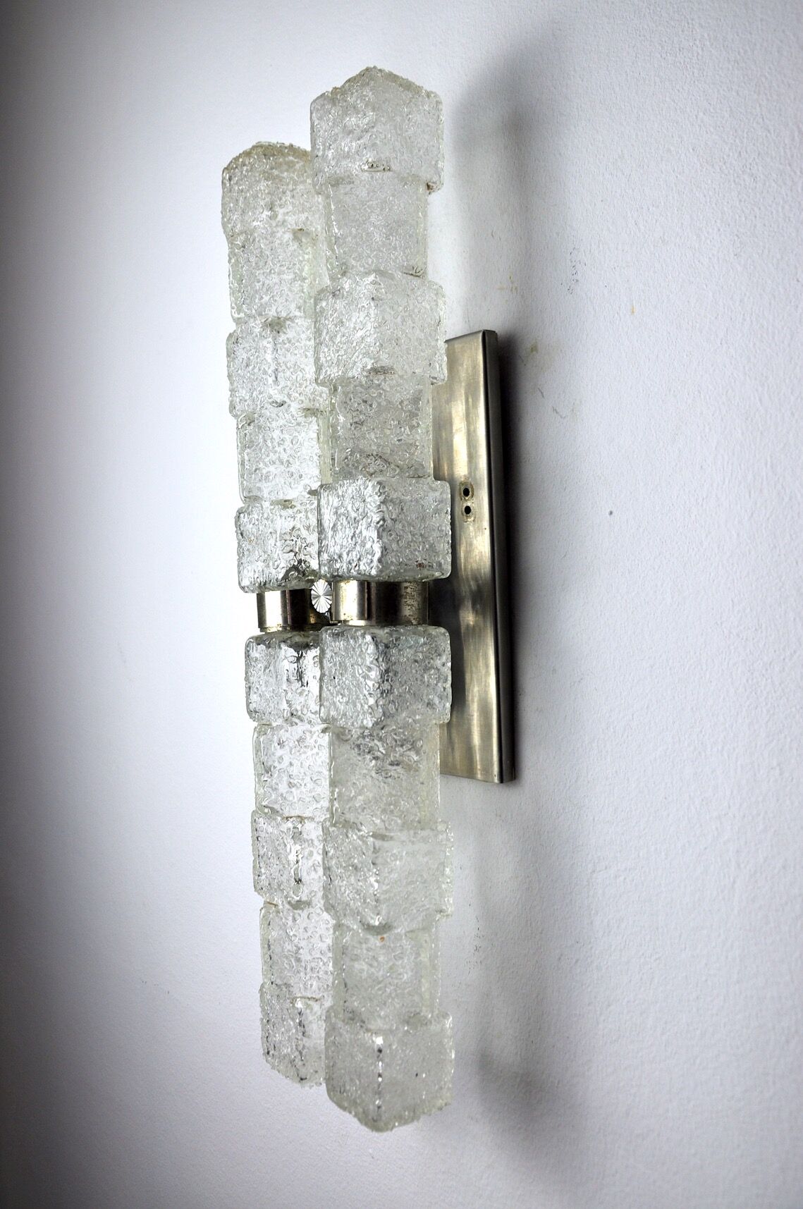 Applique Murano, glaçons givrés, Italie, 1970