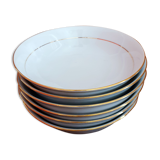 6 hollow plates gold edged in Limoges porcelain