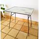 Table d'appoint vintage en fer forgé & céramique, oiseaux et papillons