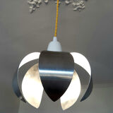 Flower pendant lamp in brushed steel 1970