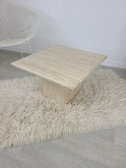 Travertine coffee table design 1970 vintage
