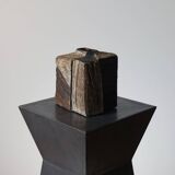 Rare cubist-painted artistic ceramic vase by Gerhard Liebenthron.