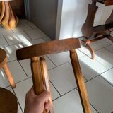 Lot of vintage wooden tripod stools