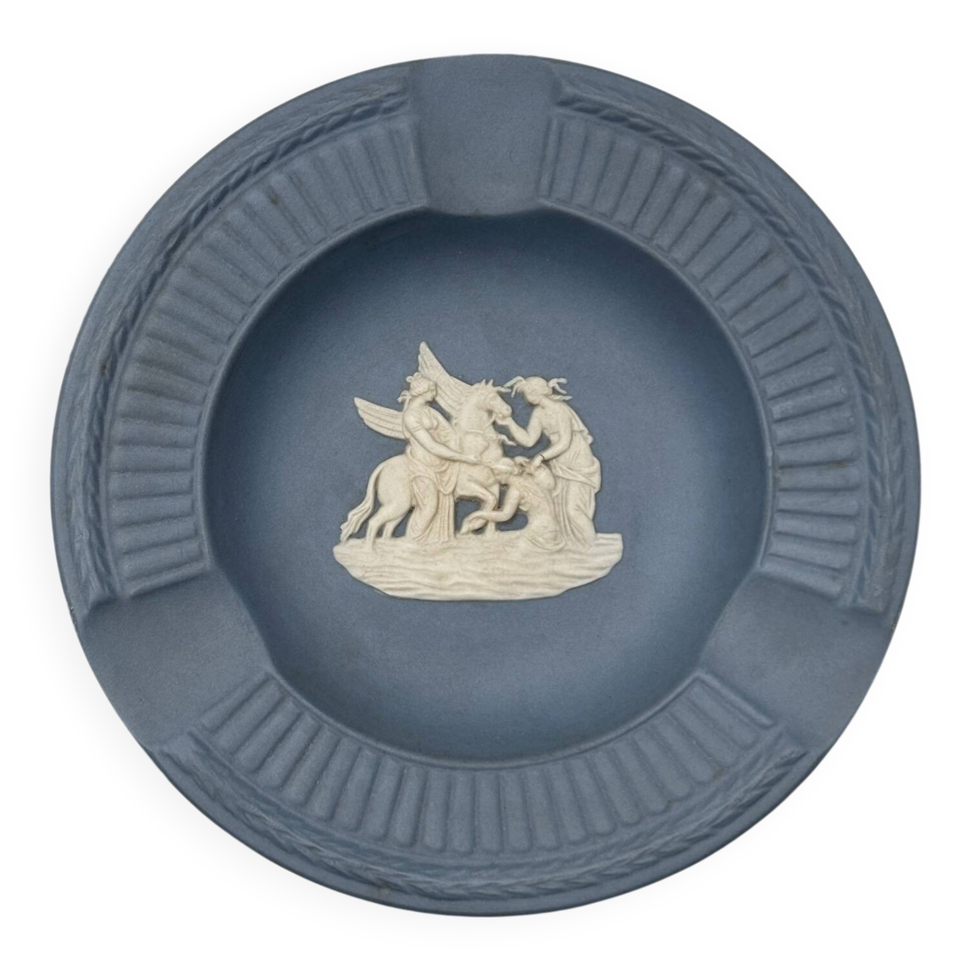 Superbe cendrier Jasperware Wedgwood england bleu