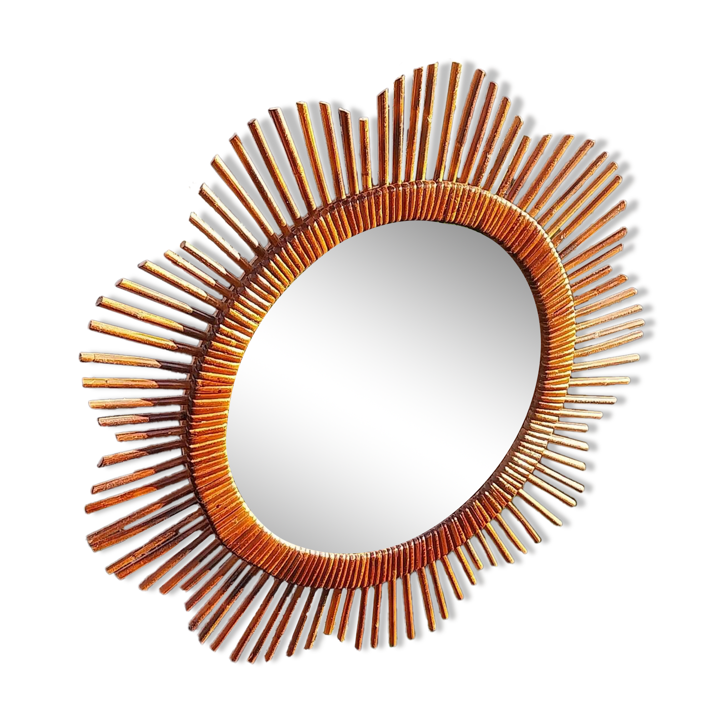 Rattan sun mirror 57 cm