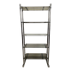 Chromed metal tubular shelf with smoked glass.