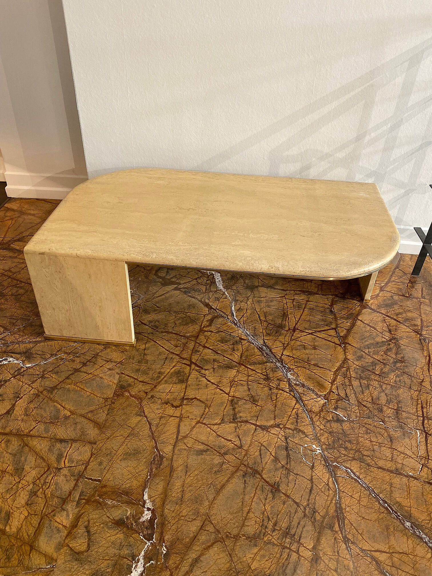 Italian Mid-Century Travertine Coffee Table