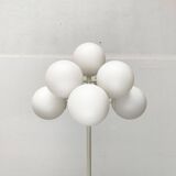 Minimalist glass and metal floor lamp from Switzerland, mid-century by E.R. Nele for Temde, 1960s.