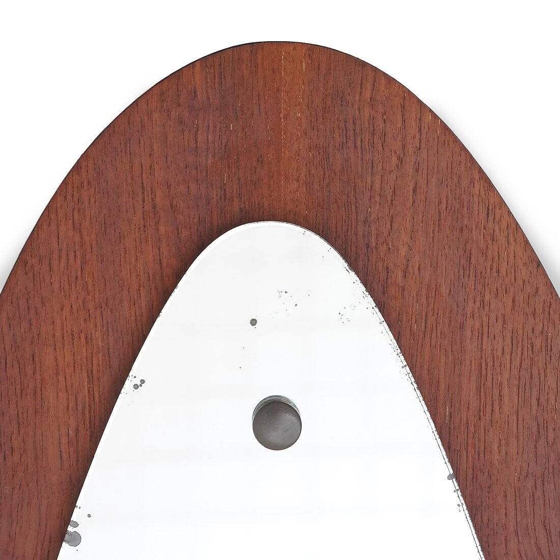 Oval wall mirror in teak, 1960s