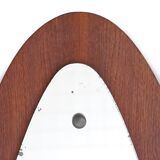 Oval wall mirror in teak, 1960s