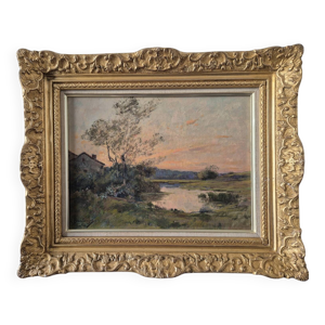 Soleil couchant, huile