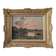 Soleil couchant, huile XIX° par Boulenger