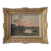 Sunset, 19th-century oil painting by Boulenger