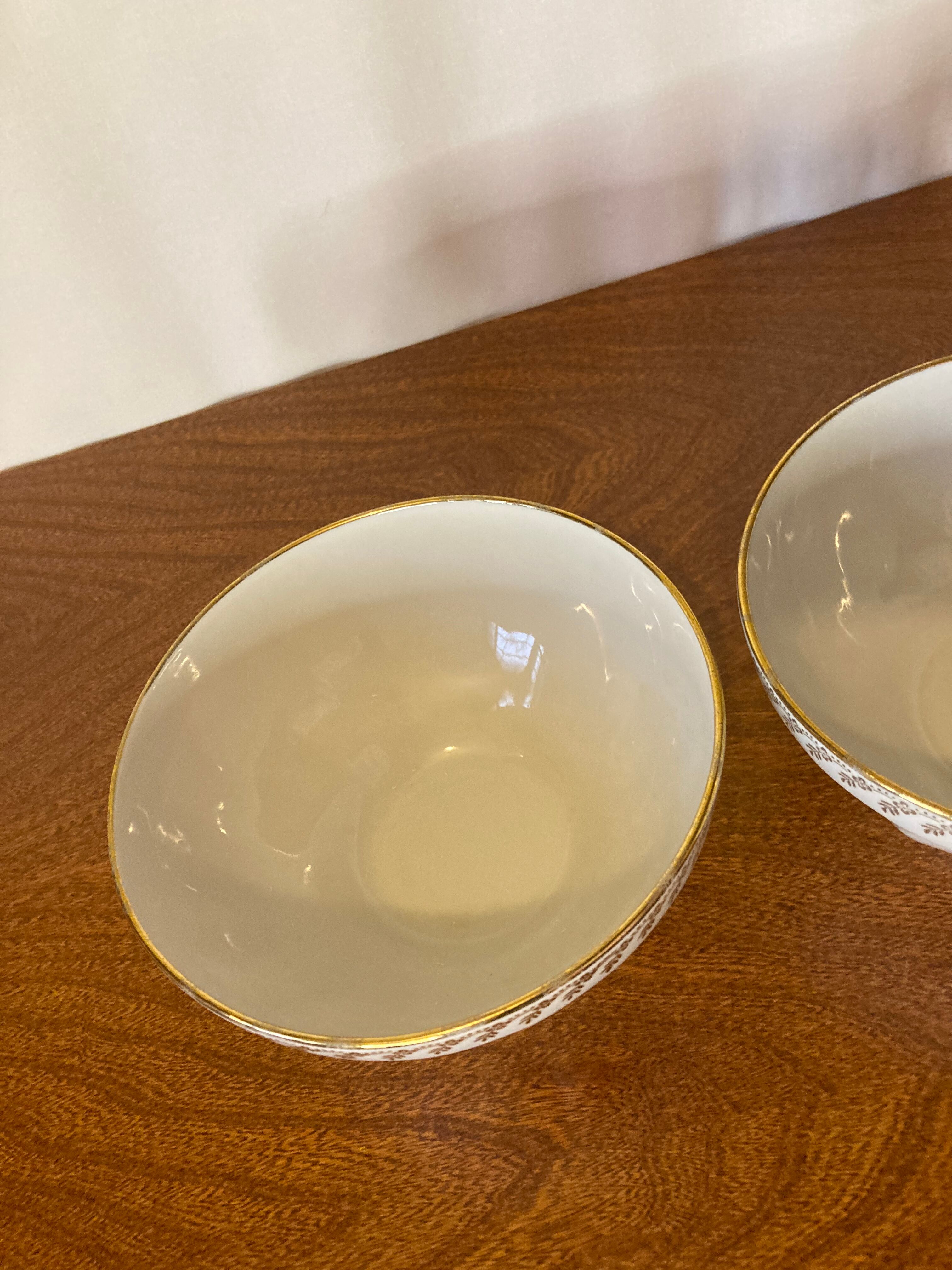 2 Violet Bowls Porcelain by Chauvigny Deshoulières