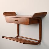 Suspended nightstand of 1960s modernism