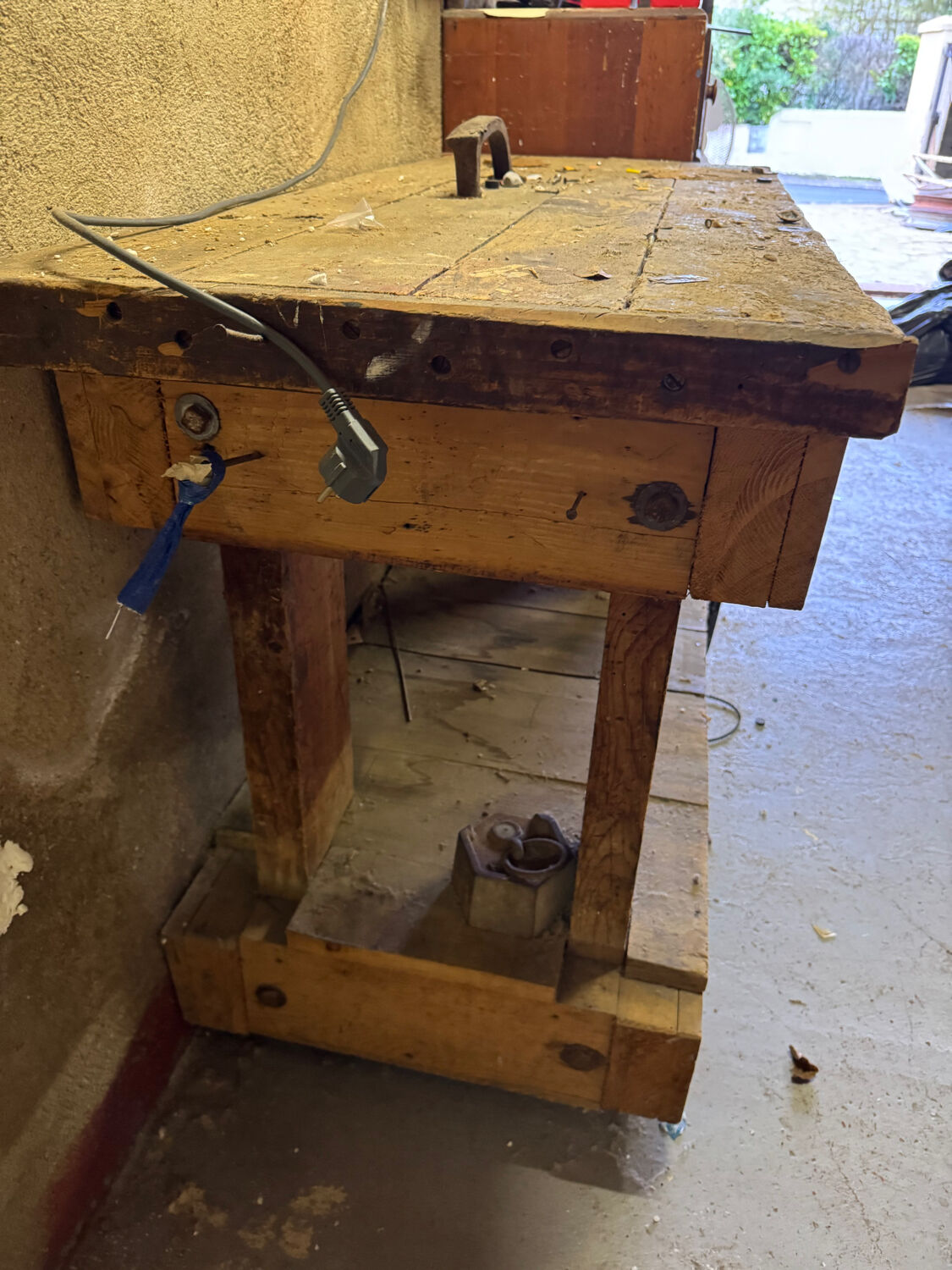 Small old carpenter's workbench