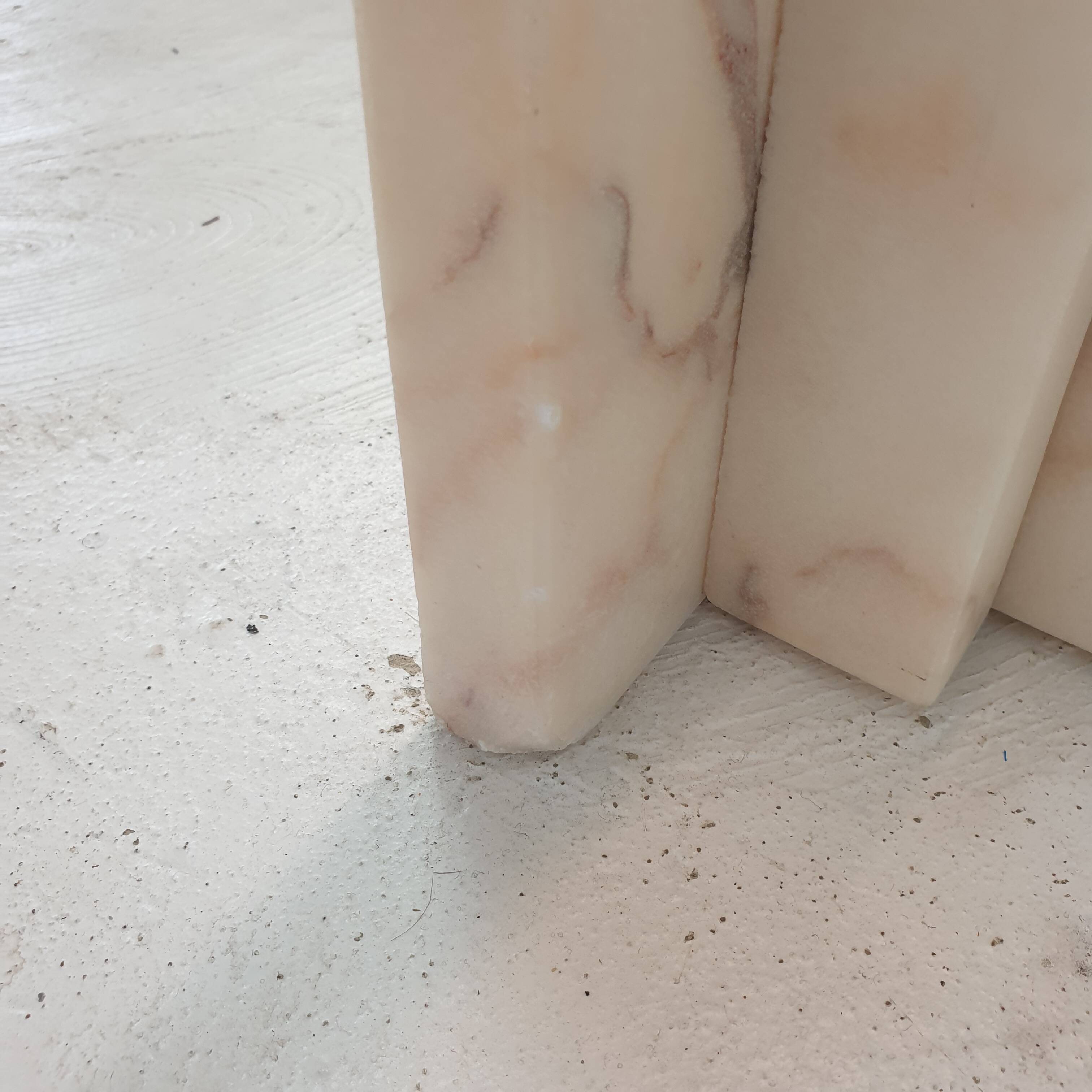 Italian marble coffee or side table with glass, 1970s