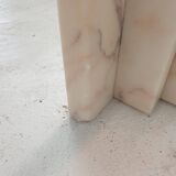 Italian marble coffee or side table with glass, 1970s