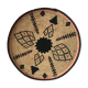 Braided wicker dish with ethnic motifs