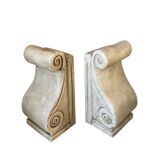 Pair of vintage patinated plaster bookends