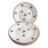Set of 6 flat plates Luneville model Senlis