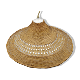 Rattan chandelier and lampshade - circa 1970