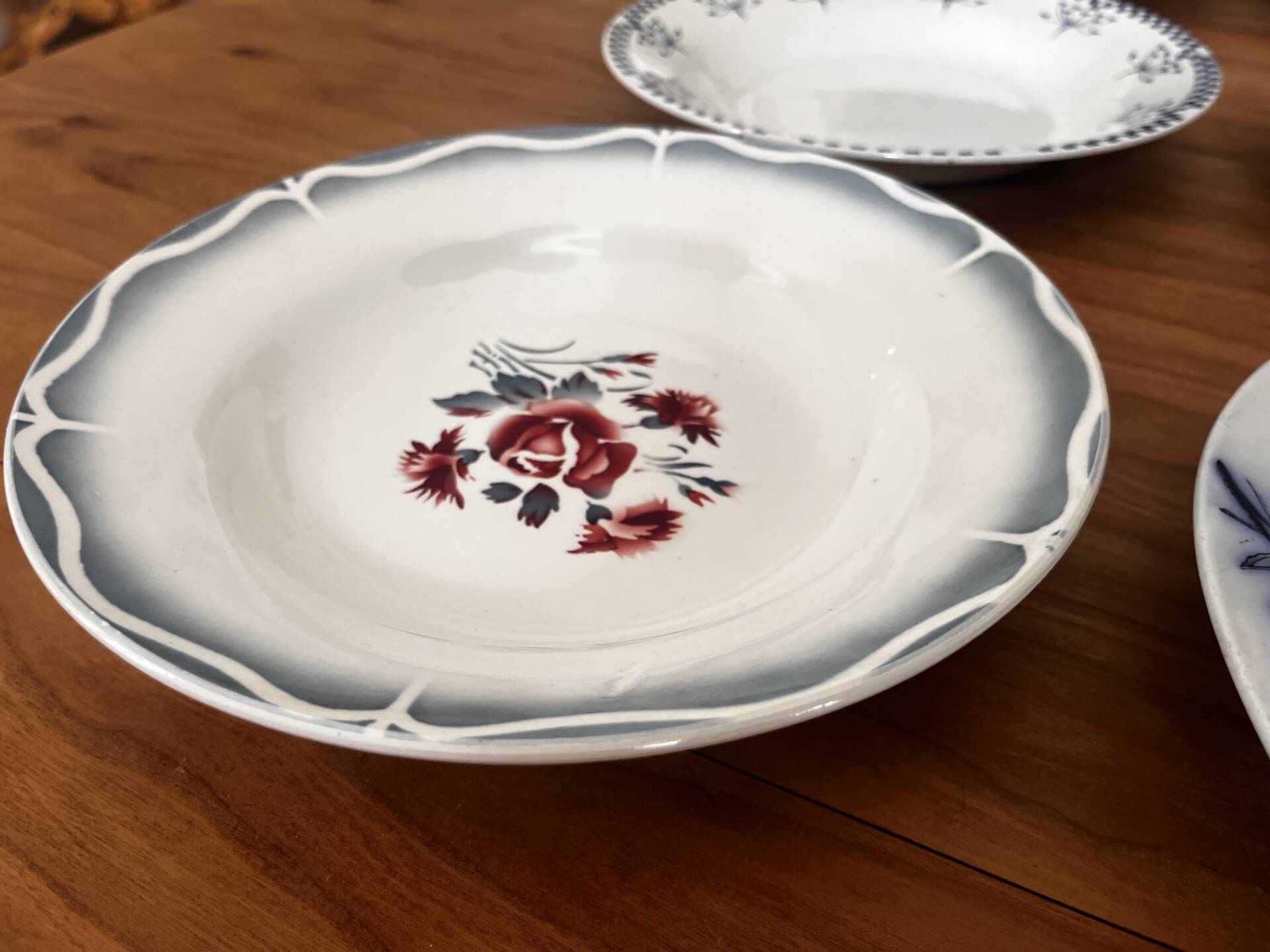 Mismatched antique plates