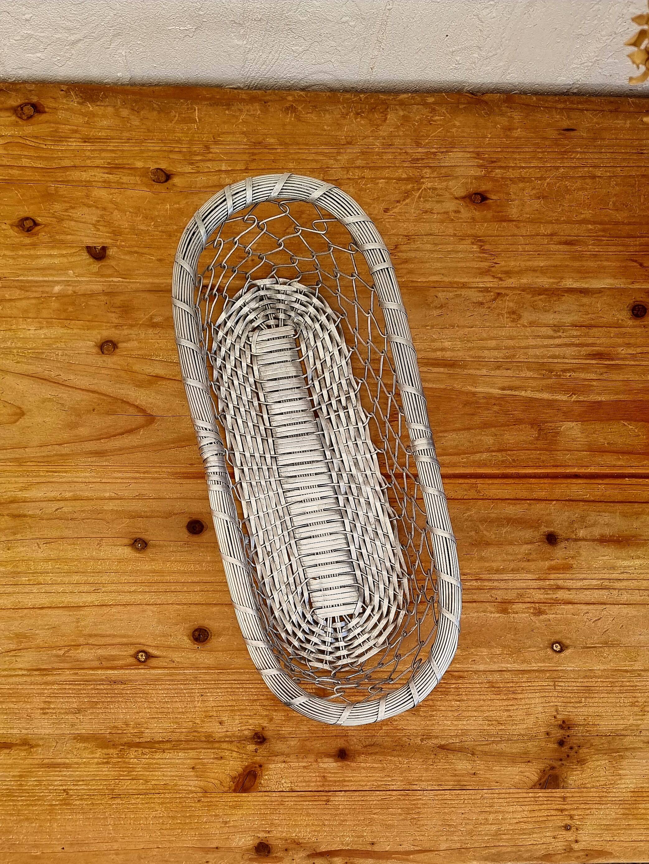 Vintage woven metal basket