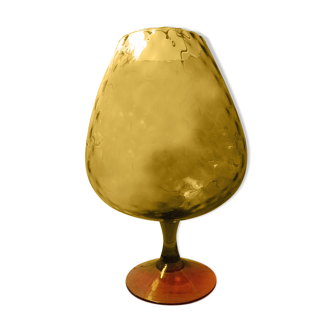 Vase verre d'Empoli jaune ambré Ø21,5cm