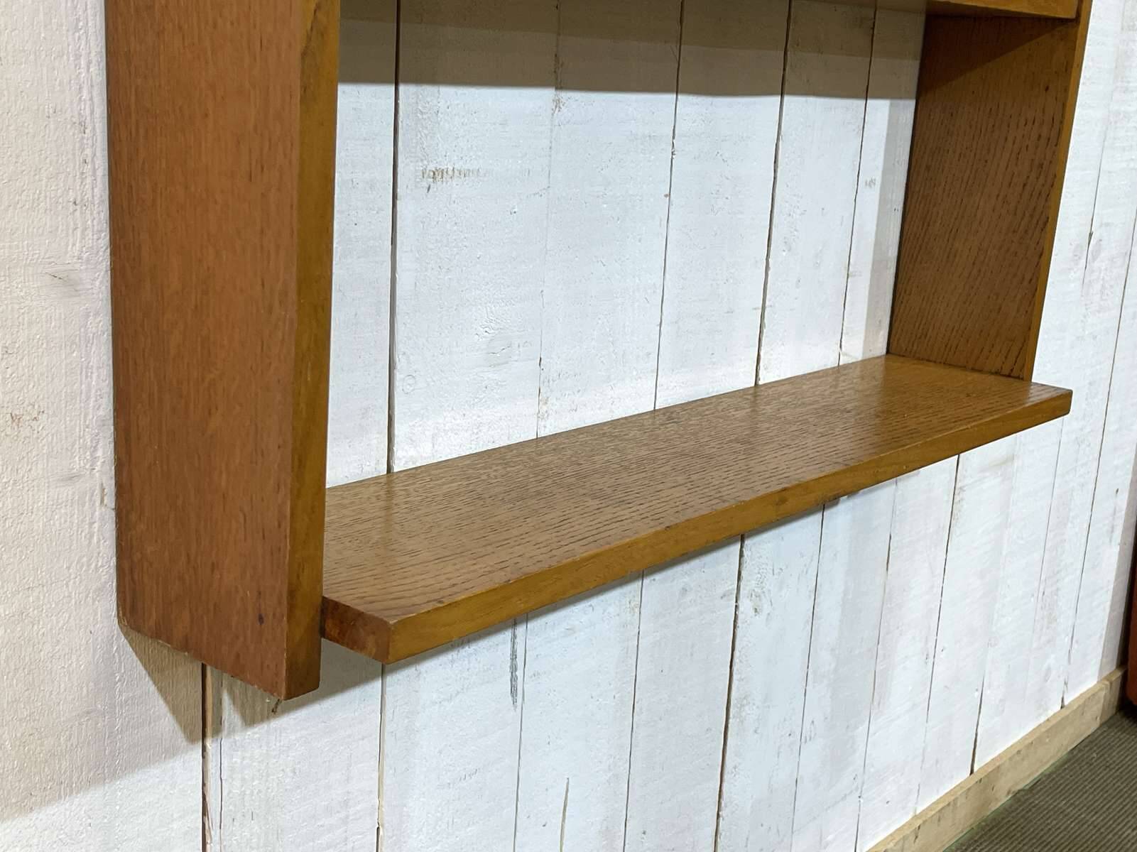 1960s oak wall shelf
