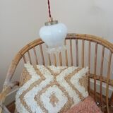 Opaline tulip mood lamp with white ruffles